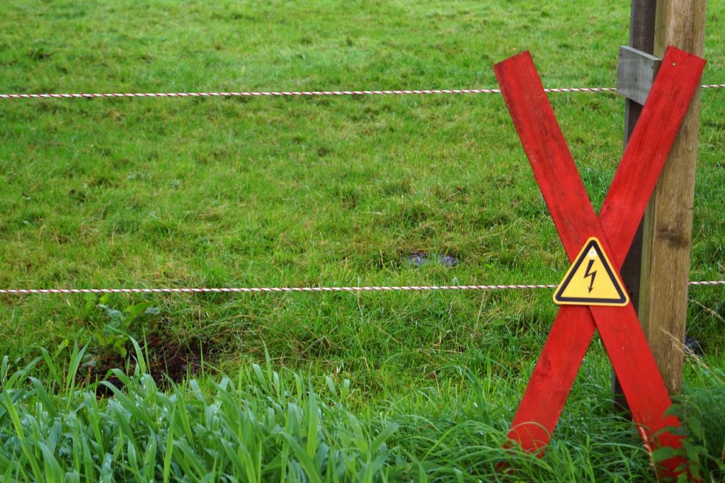 fence, electric fence, warning, danger, cross, electricity, pasture, animal grazing, livestock farming, red, electric fence, electric fence, electric fence, electric fence, electric fence